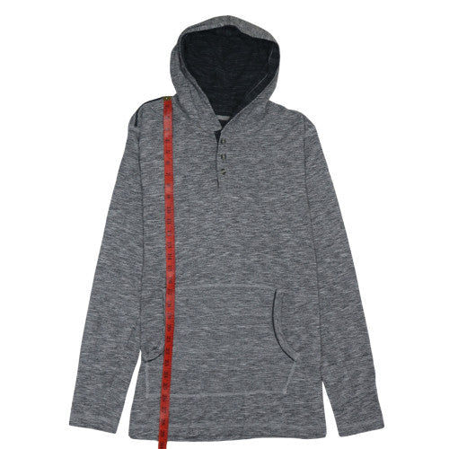 Mens UK Size L Lee Grey Henley Hoodie
