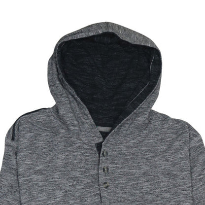 Mens UK Size L Lee Grey Henley Hoodie