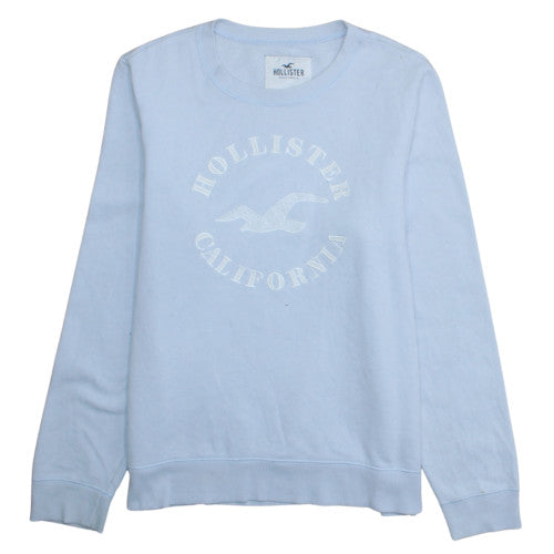 Mens UK Size L Hollister Blue Pullover Sweatshirt