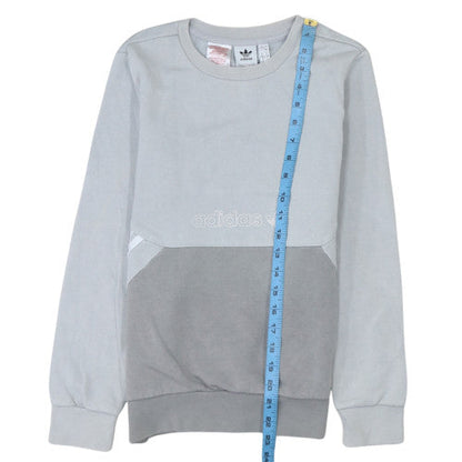 Adidas Boys Grey Colourblock Pullover Sweatshirt 12-13 Years