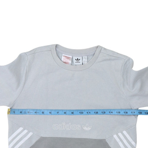 Adidas Boys Grey Colourblock Pullover Sweatshirt 12-13 Years