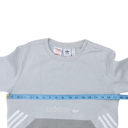 Adidas Boys Grey Colourblock Pullover Sweatshirt 12-13 Years