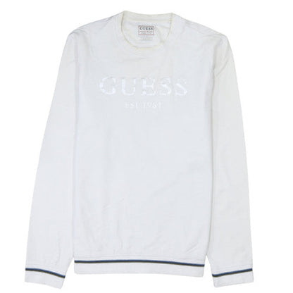 Mens UK Size L GUESS White Pullover Sweatshirt