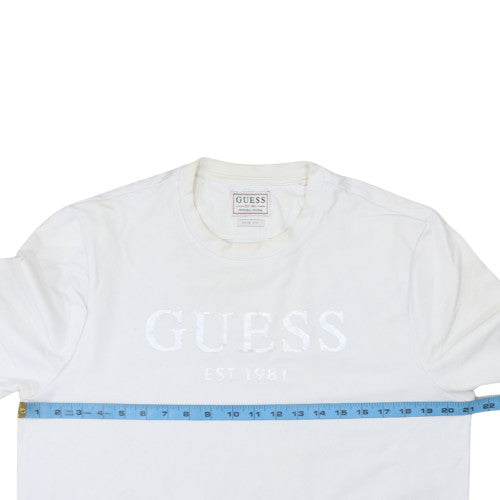 Mens UK Size L GUESS White Pullover Sweatshirt