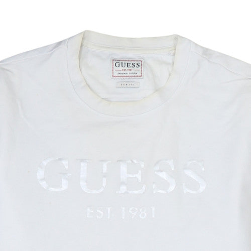 Mens UK Size L GUESS White Pullover Sweatshirt