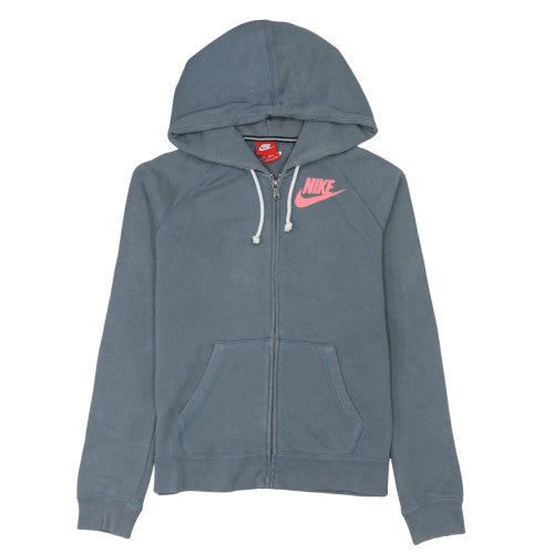 Womens UK Size M Nike Blue Full Zip Hoodie