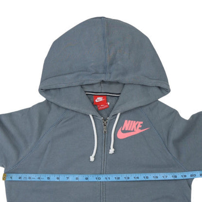 Womens UK Size M Nike Blue Full Zip Hoodie