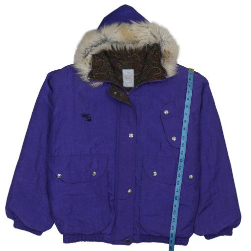 SNC Women’s Purple Hooded Fur Trim Ski Parka Jacket Size 12