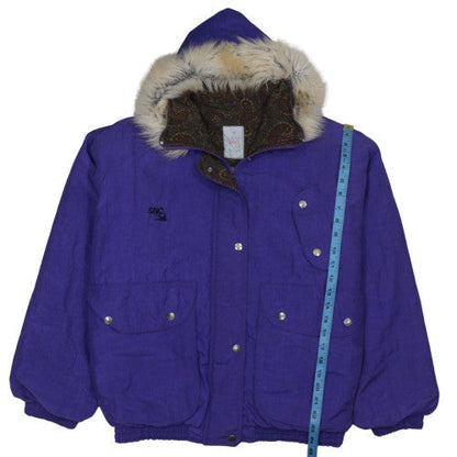 SNC Women’s Purple Hooded Fur Trim Ski Parka Jacket Size 12