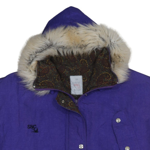 SNC Women’s Purple Hooded Fur Trim Ski Parka Jacket Size 12