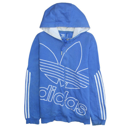 Mens UK Size M adidas Blue Full Zip Hoodie
