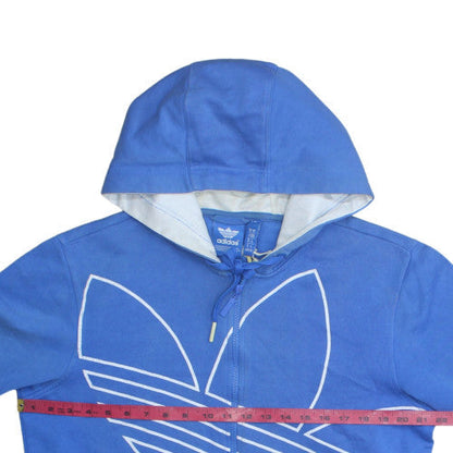 Mens UK Size M adidas Blue Full Zip Hoodie