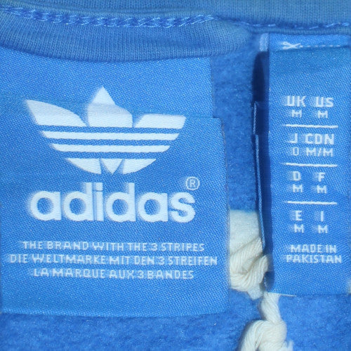 Mens UK Size M adidas Blue Full Zip Hoodie
