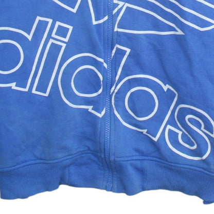 Mens UK Size M adidas Blue Full Zip Hoodie
