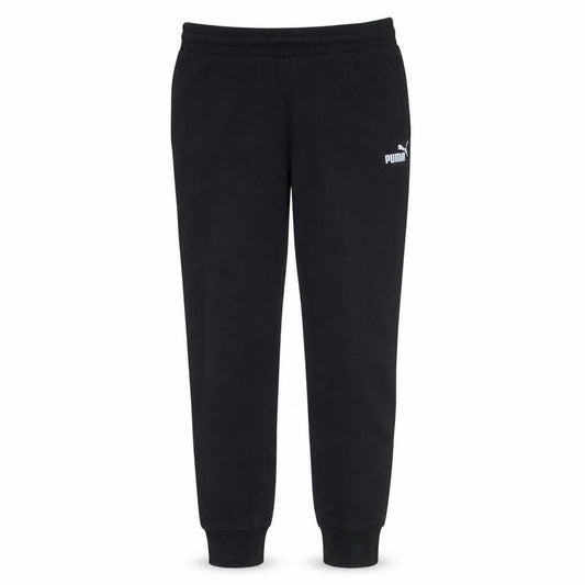 Front view of Puma men’s black jogger sweatpants m regular fit fleece sports trousers