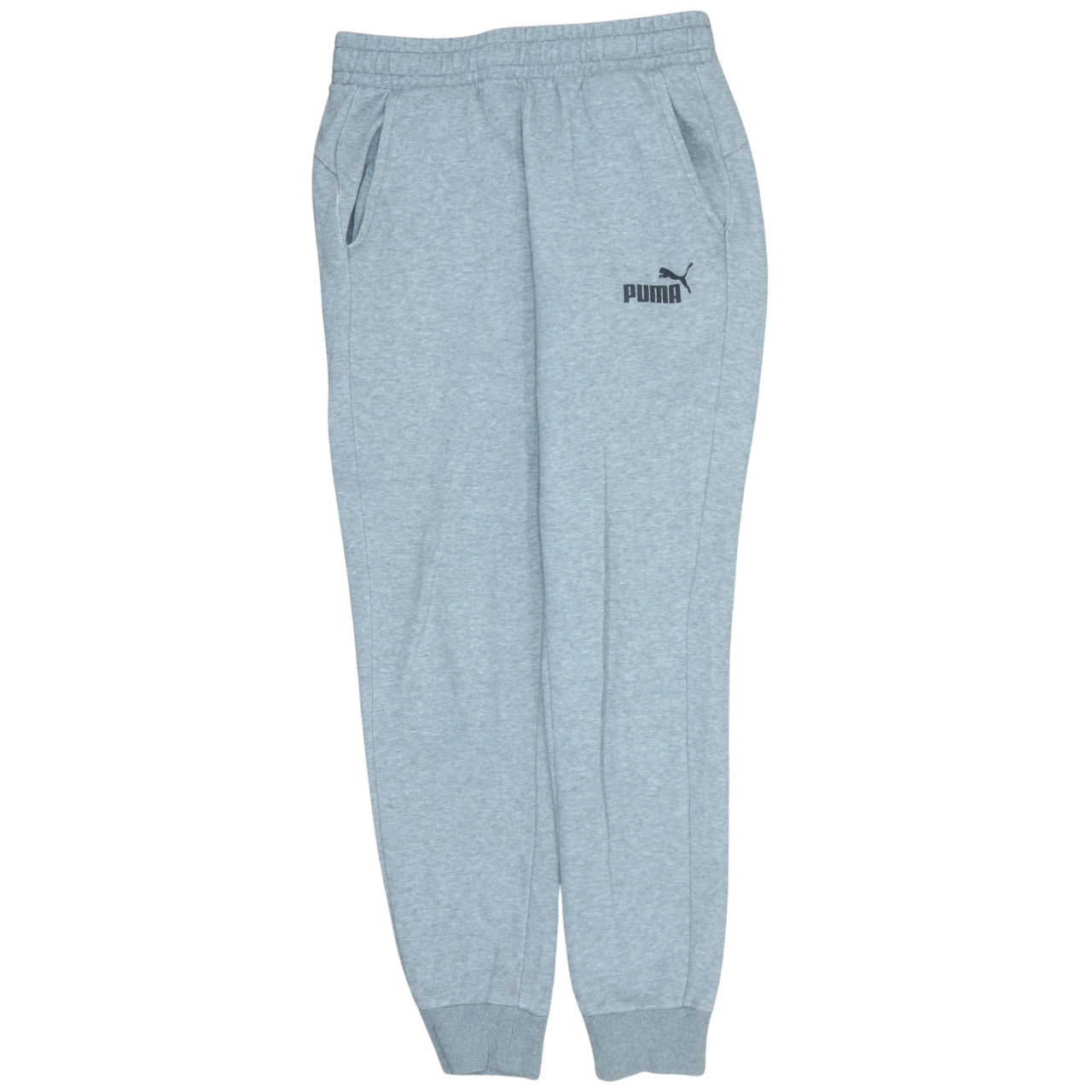 Puma Men's Grey Jogger Sweatpants S Regular Fit Elastic Waist Activewear