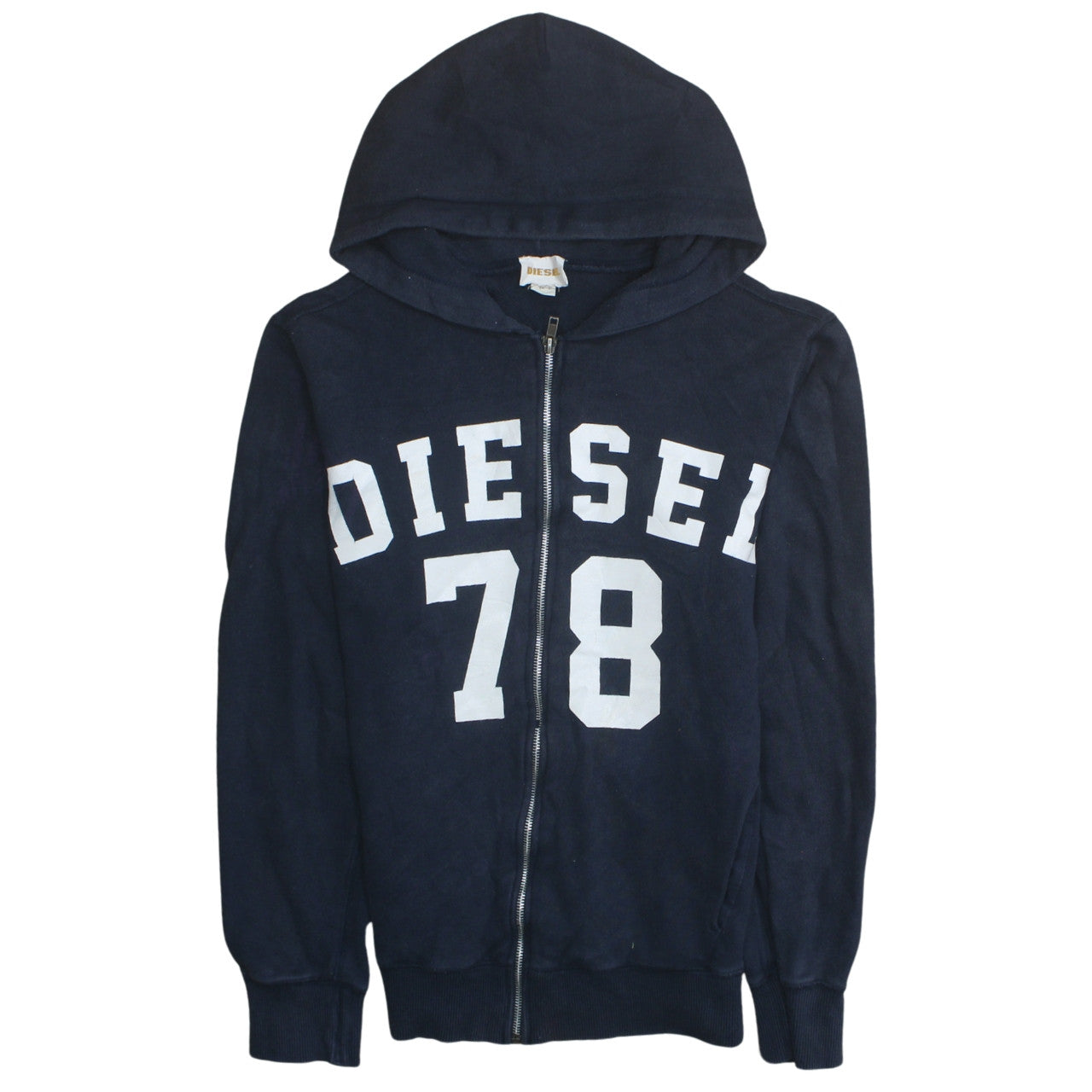 Mens UK Size S Diesel Blue Full Zip Hoodie