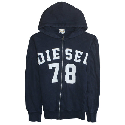 Mens UK Size S Diesel Blue Full Zip Hoodie