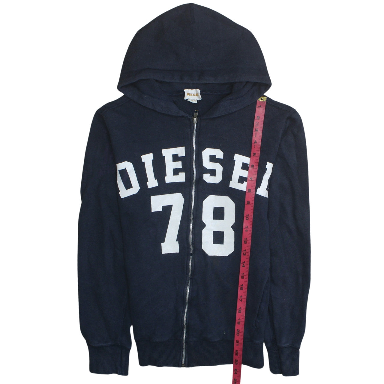Mens UK Size S Diesel Blue Full Zip Hoodie
