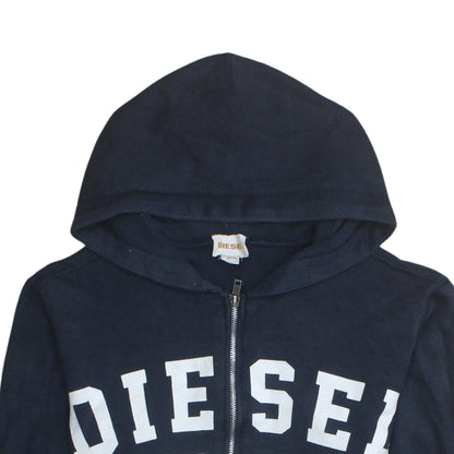 Mens UK Size S Diesel Blue Full Zip Hoodie