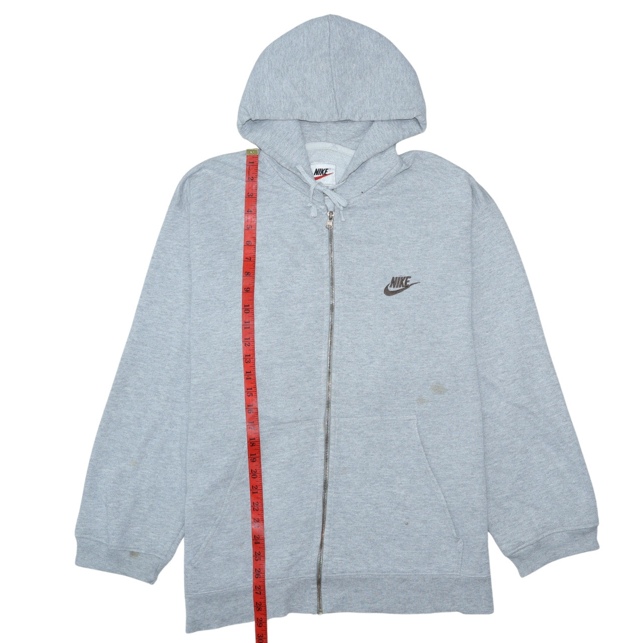 Mens UK Size L Nike Grey Full Zip Hoodie