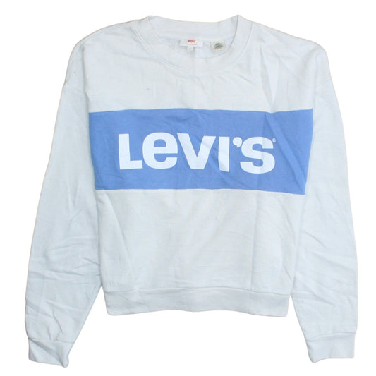 Womens UK Size S Levi's White Pullover Sweatshirt