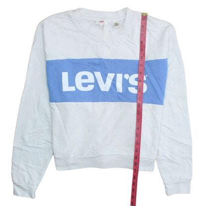 Womens UK Size S Levi's White Pullover Sweatshirt