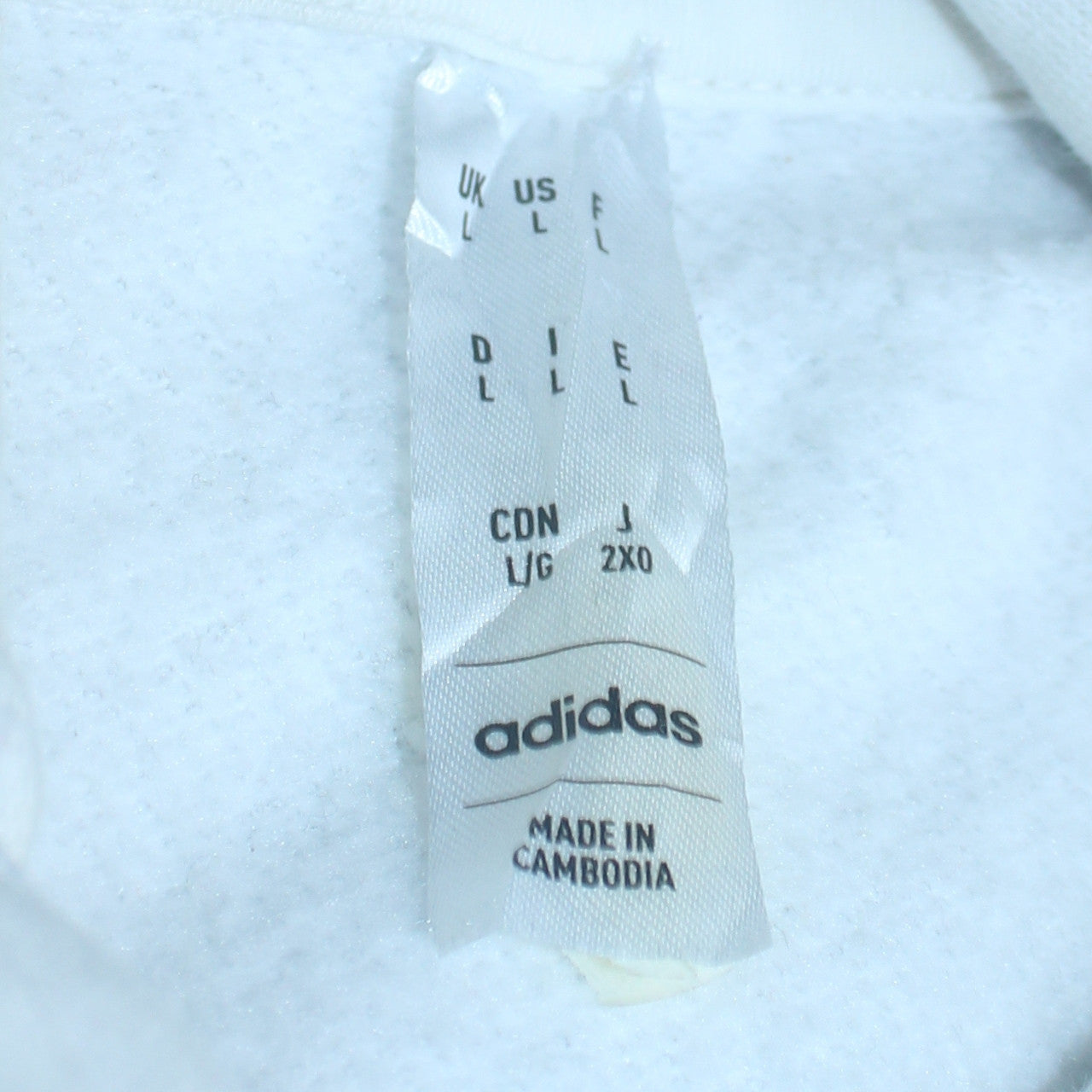 Mens UK Size L adidas White Pullover Hoodie