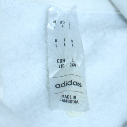 Mens UK Size L adidas White Pullover Hoodie