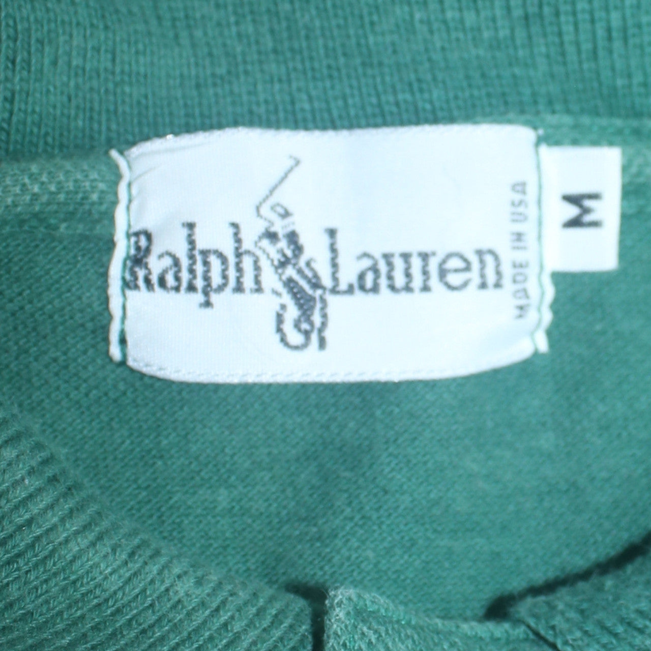 Ralph Lauren Men's Green Polo Shirt Size M Classic Fit Cotton