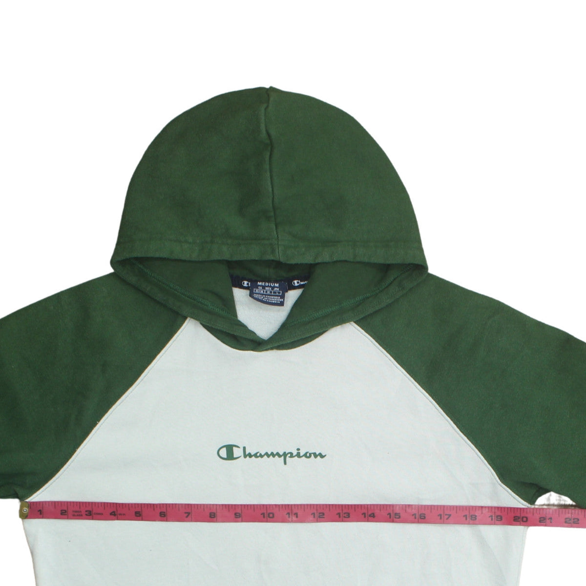 Mens UK Size M Champion Green Pullover Hoodie