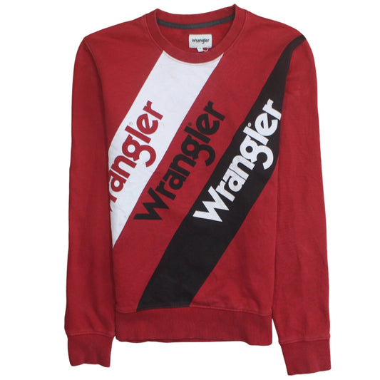 Mens UK Size S Wrangler Red Pullover Sweatshirt