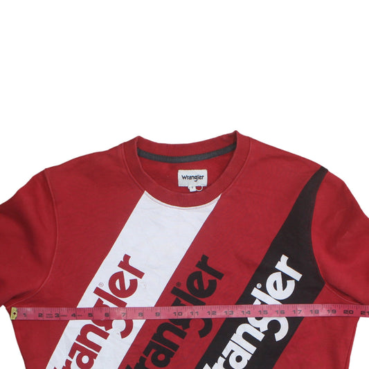 Mens UK Size S Wrangler Red Pullover Sweatshirt