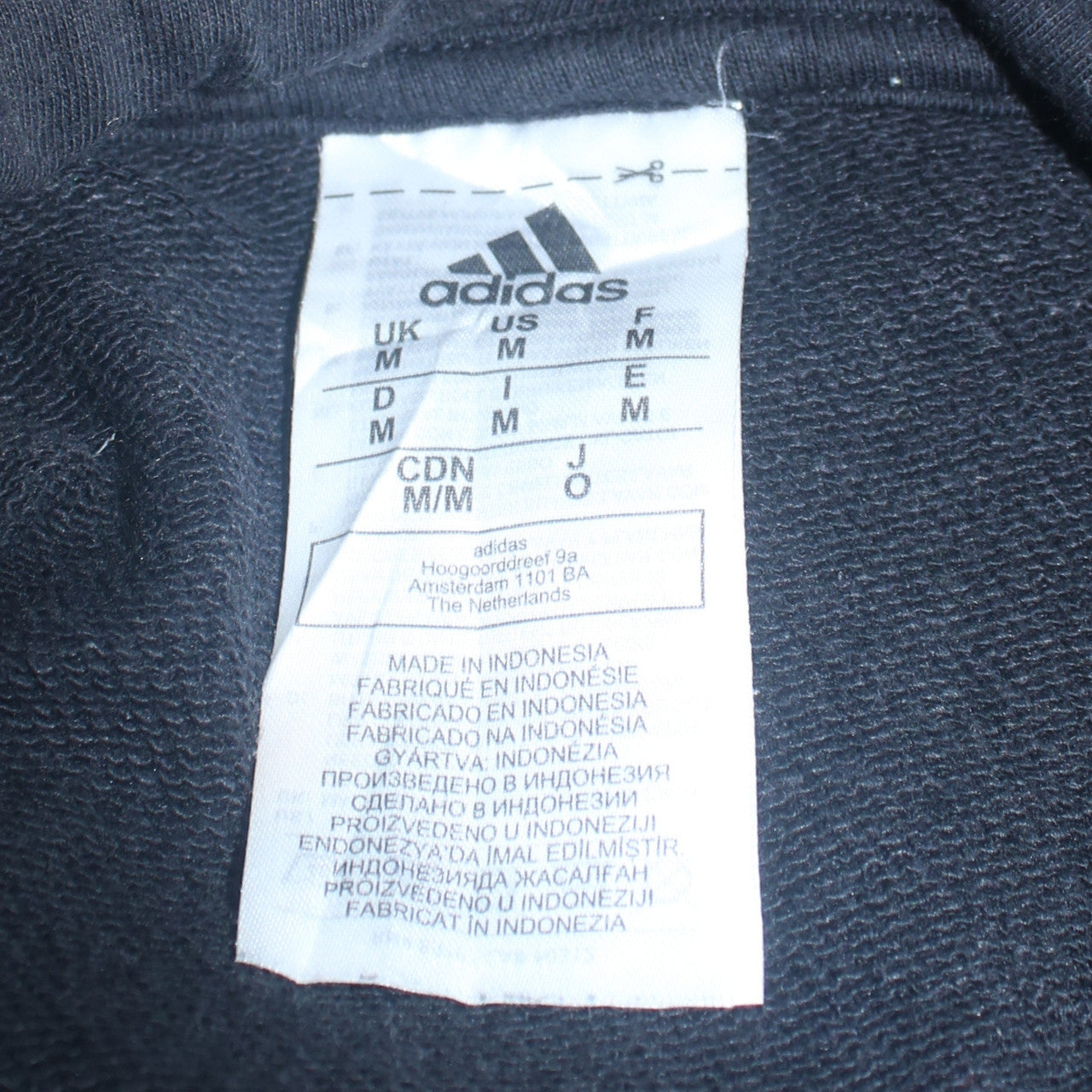 Mens UK Size M adidas Black Pullover Hoodie