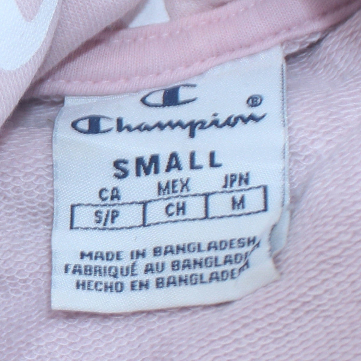 Womens UK Size S Champion Pink Pullover Hoodie