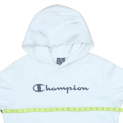Champion Boys White Pullover Hoodie 2XL Logo Graphic Fleece Sweatshirt