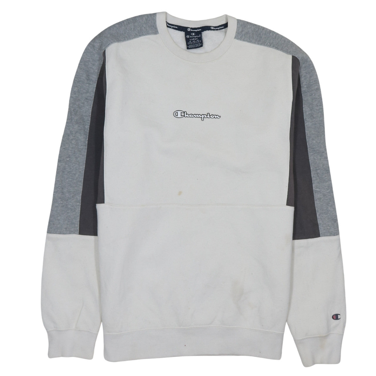 Mens UK Size L Champion White Pullover Sweatshirt
