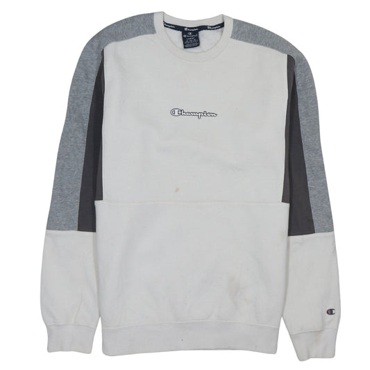Mens UK Size L Champion White Pullover Sweatshirt