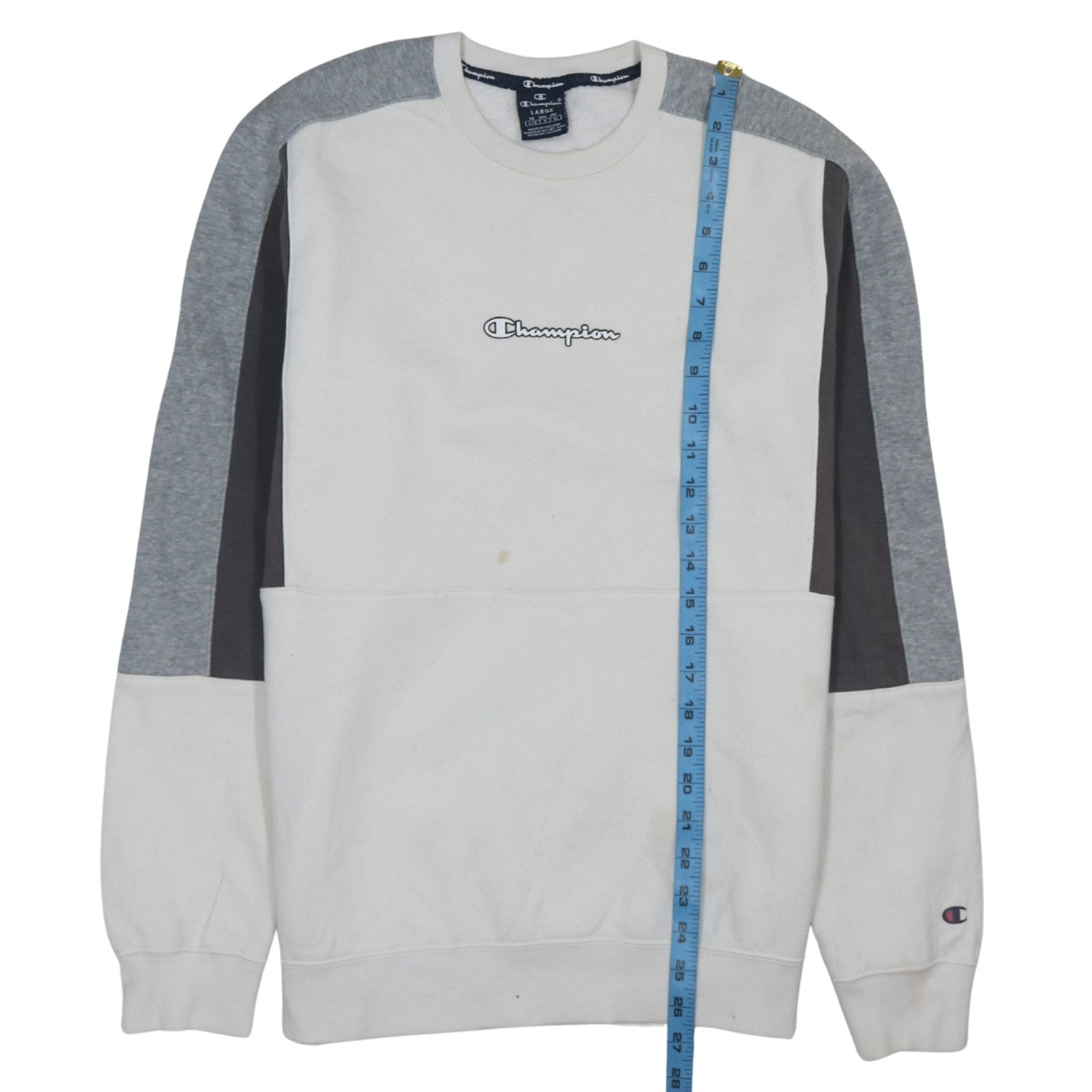 Mens UK Size L Champion White Pullover Sweatshirt