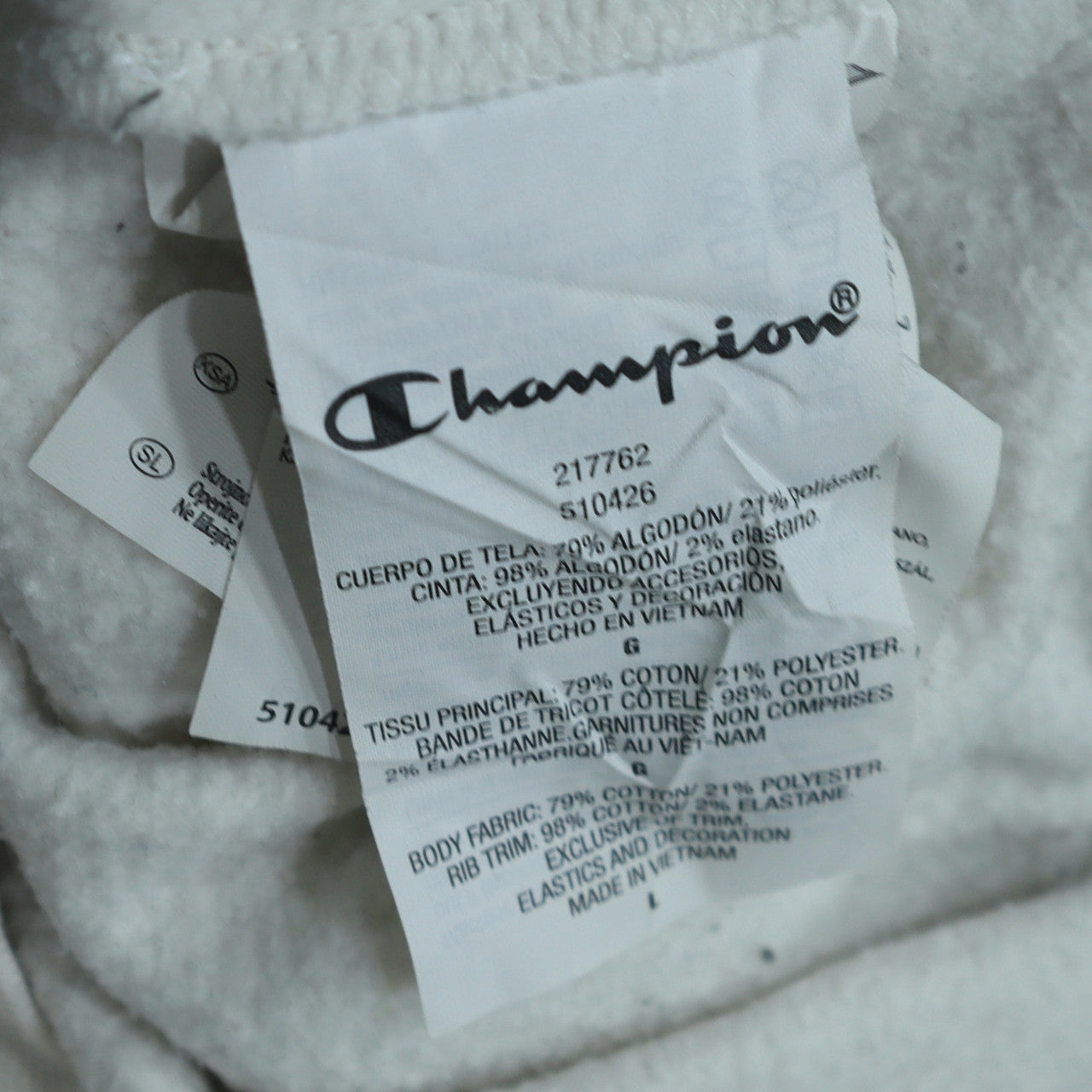 Mens UK Size L Champion White Pullover Sweatshirt