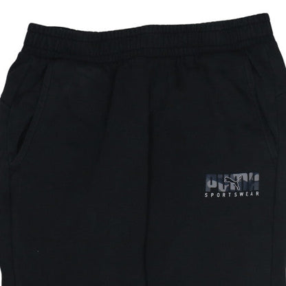Puma Men's Black Jogger Sweatpants L Elastic Waist Sportswear