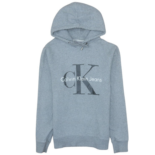 Mens UK Size S Calvin Klein Jeans Grey Pullover Hoodie