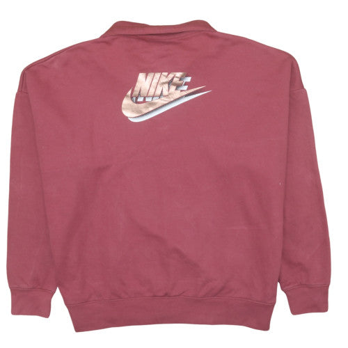 Womens UK Size L Nike Red Pullover Sweatshirt