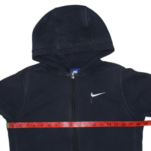 Nike Boys Black Full Zip Hoodie Sweatshirt 12-13 Years Fleece Lined