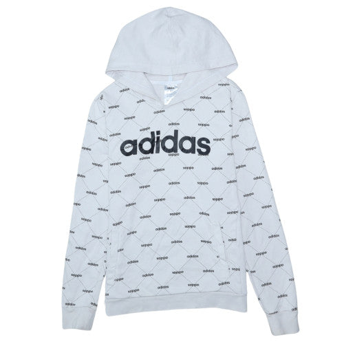Womens UK Size 12 adidas White Pullover Hoodie