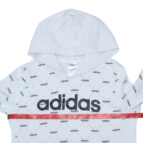 Womens UK Size 12 adidas White Pullover Hoodie