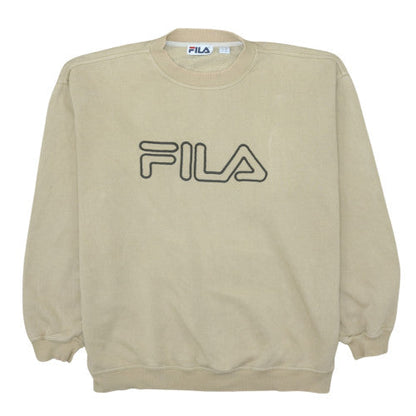 Mens UK Size 2XL FILA Beige Pullover Sweatshirt