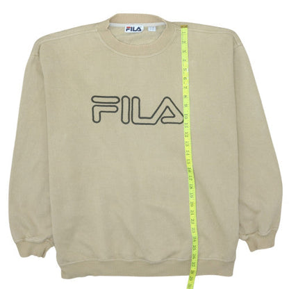 Mens UK Size 2XL FILA Beige Pullover Sweatshirt