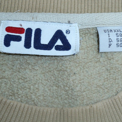 Mens UK Size 2XL FILA Beige Pullover Sweatshirt