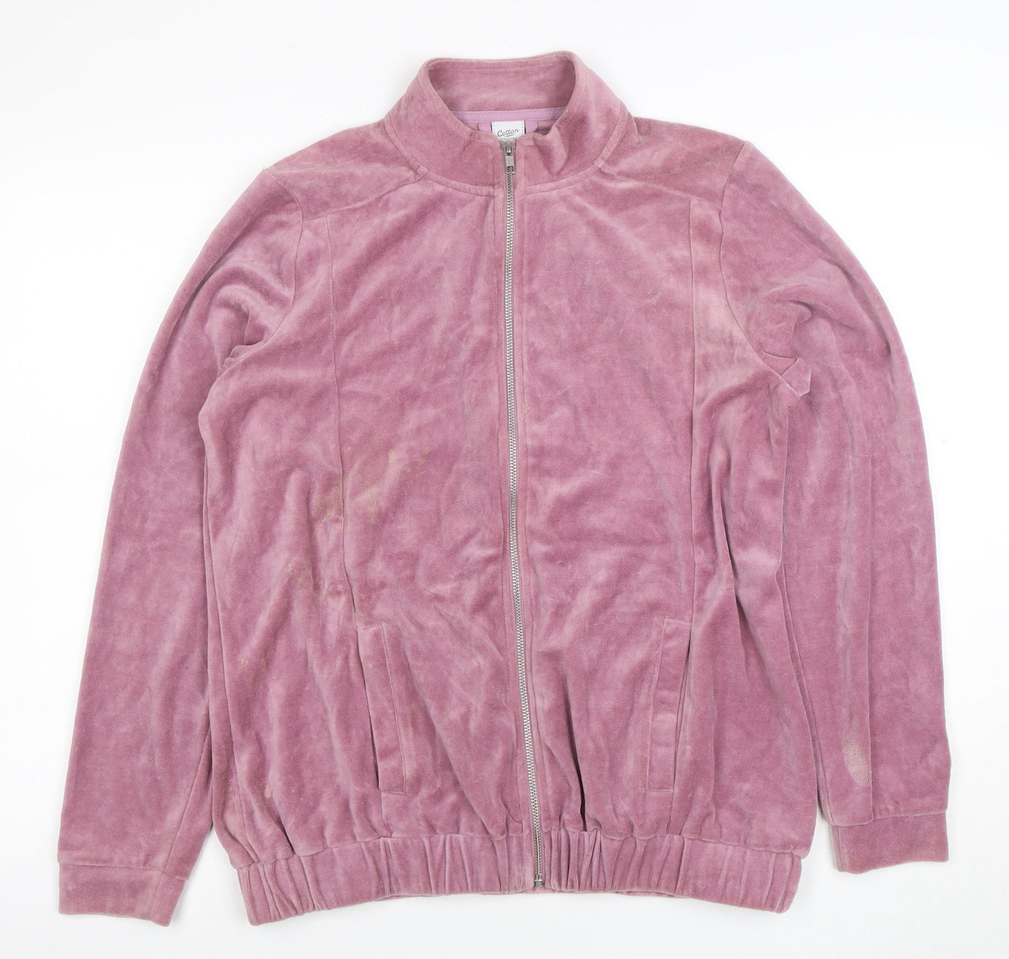 Womens UK Size 14 Cotton Traders Pink Full Zip Hoodie